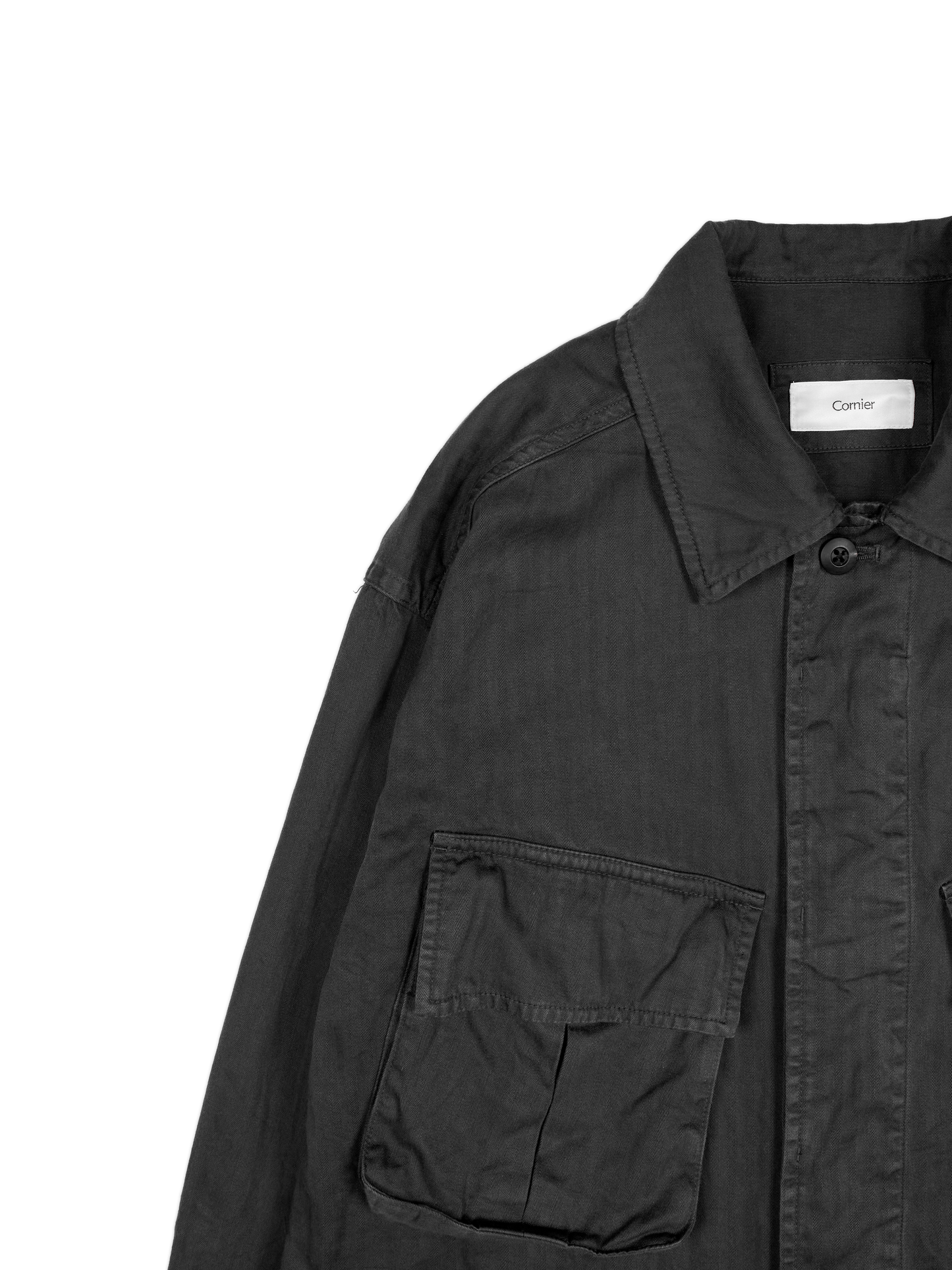GARMENT DYED FINX COTTON JUNGLE FATIGUE JKT｜INK BLACK
