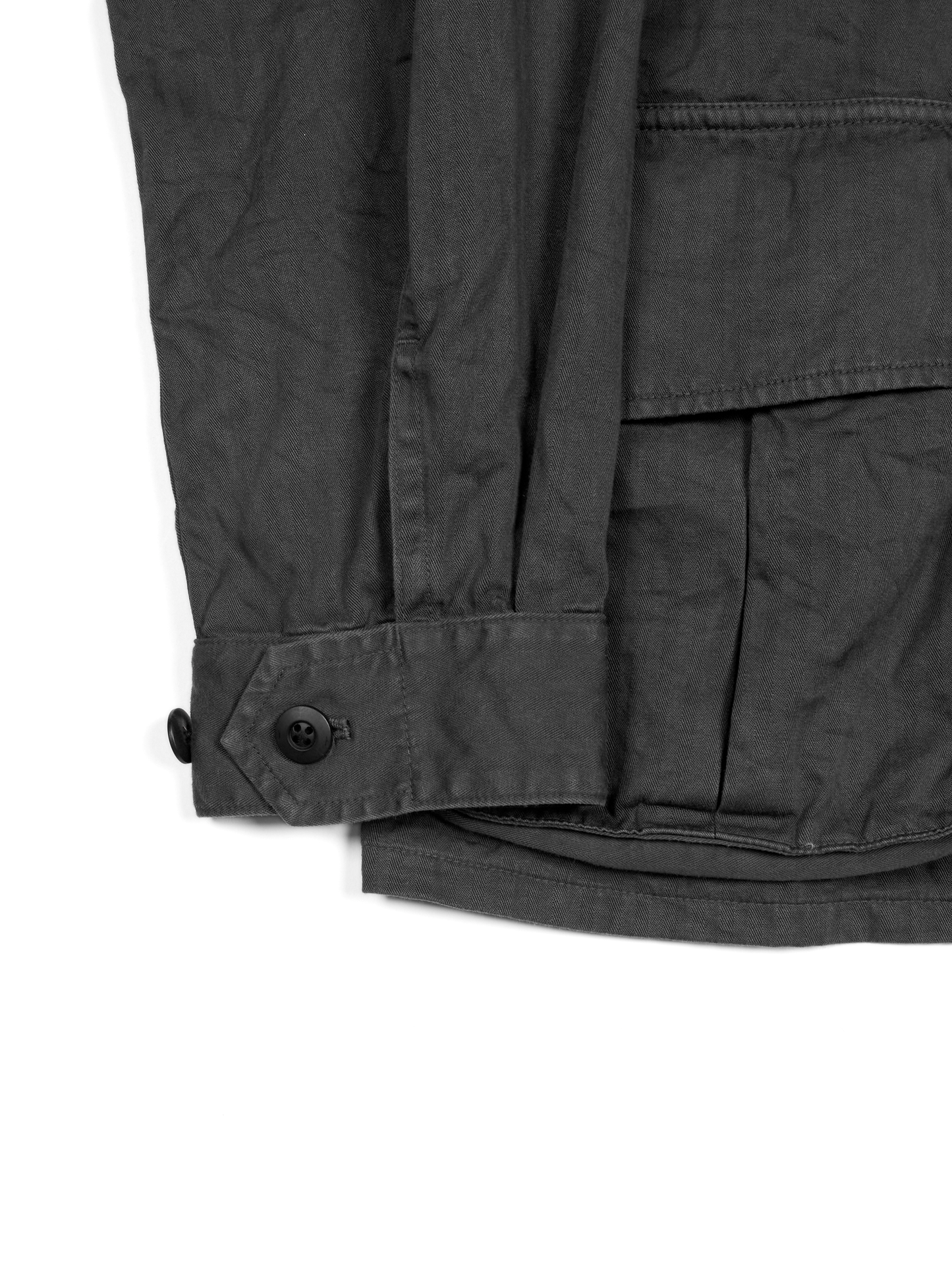GARMENT DYED FINX COTTON JUNGLE FATIGUE JKT｜INK BLACK