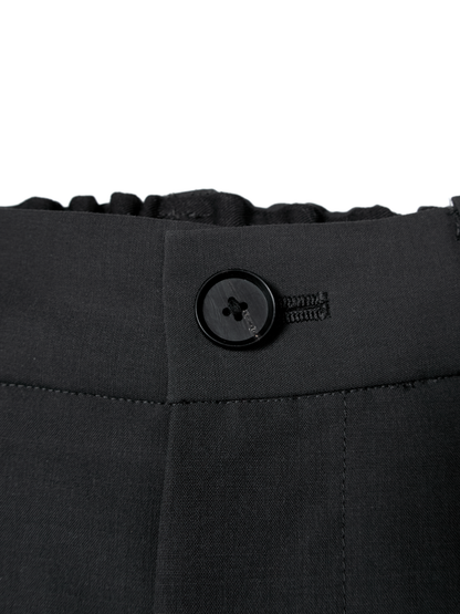 Super130's WORSTED WOOL TROPICAL 2-TUCK EASY PANTS|CHARCOAL – Cornier Super130's WORSTED WOOL TROPICAL 2-TUCK EASY PANTS|CHARCOAL – Cornier