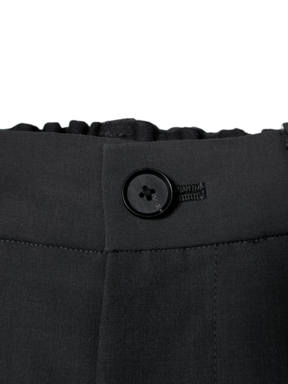 Super130's WORSTED WOOL TROPICAL 2-TUCK EASY PANTS｜CHARCOAL