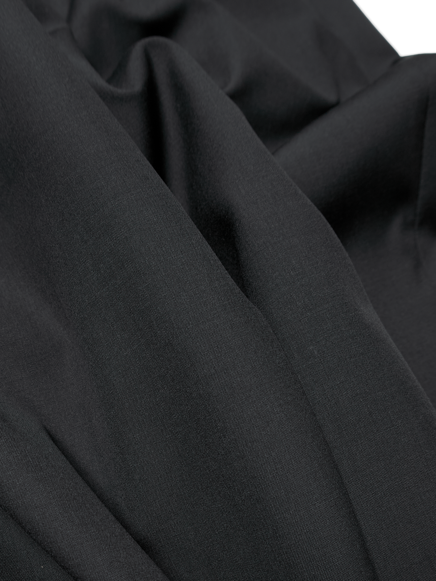 Super130's WORSTED WOOL TROPICAL 2-TUCK EASY PANTS｜CHARCOAL