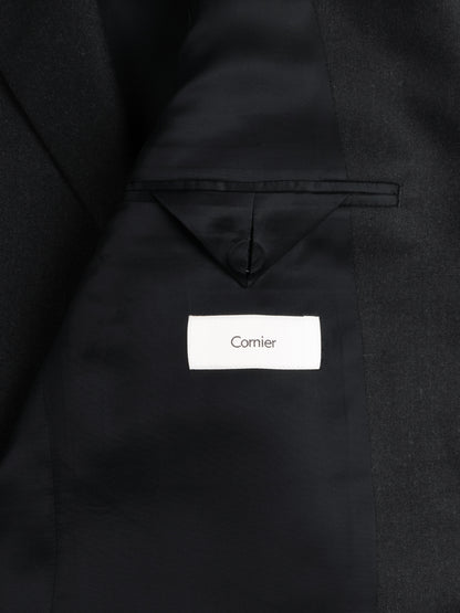 Super130's WORSTED WOOL LIGHT MILLED TAILORED JACKET｜TOP BLACK
