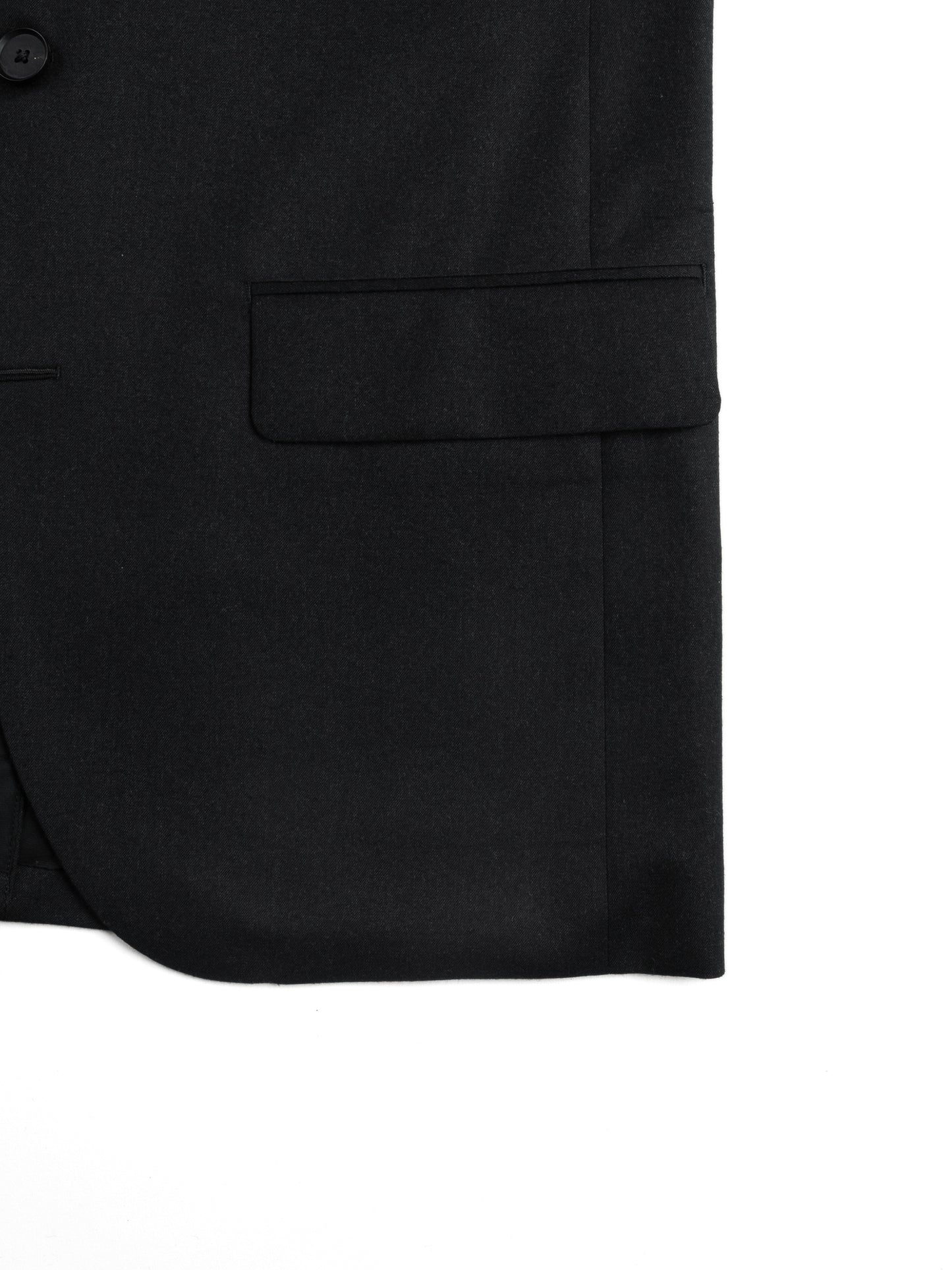 Super130's WORSTED WOOL LIGHT MILLED TAILORED JACKET｜TOP BLACK
