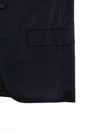 Super130's WORSTED WOOL LIGHT MILLED TAILORED JACKET｜TOP BLACK