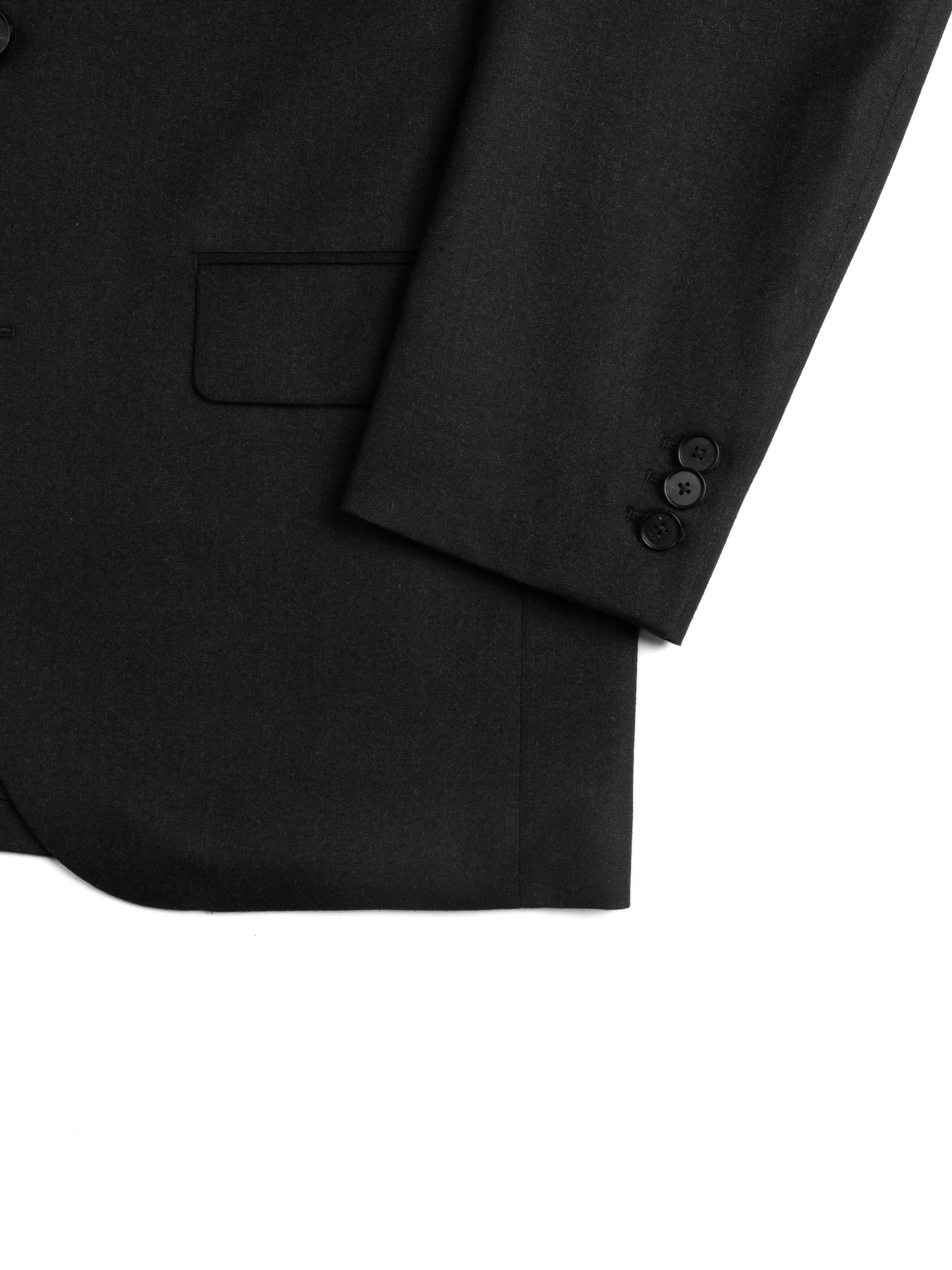 Super130's WORSTED WOOL LIGHT MILLED TAILORED JACKET｜TOP BLACK