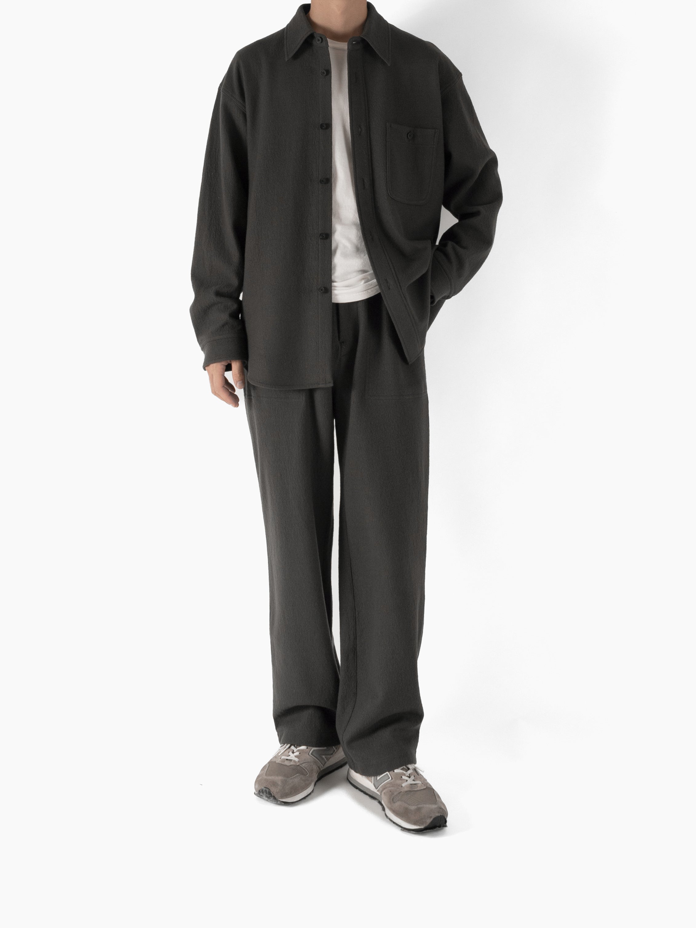 Super160's WOOL CRATER JERSEY SHIRTS｜GRAY – Cornier