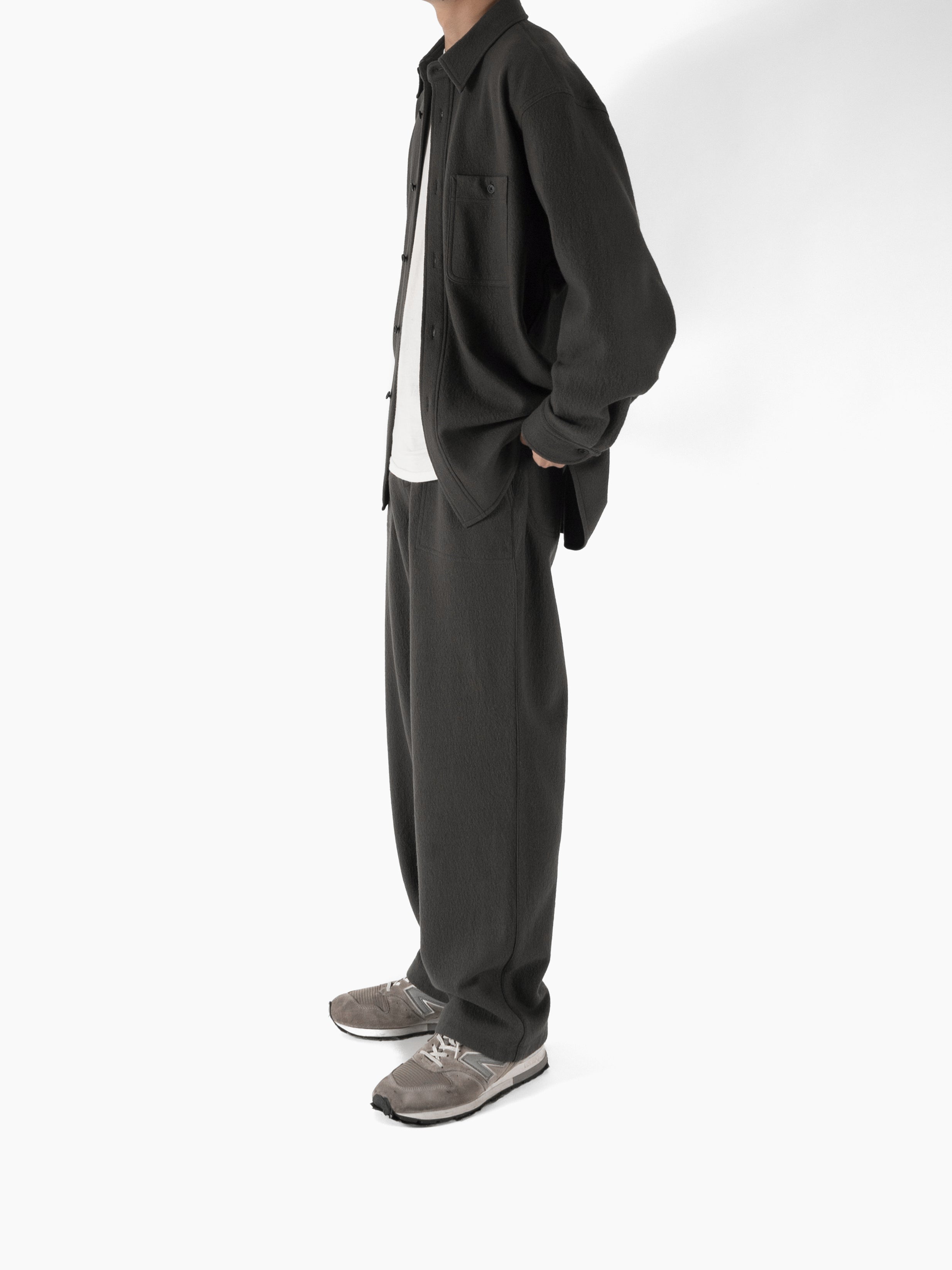 Super160's WOOL CRATER JERSEY BAKER PANTS｜BLACK – Cornier