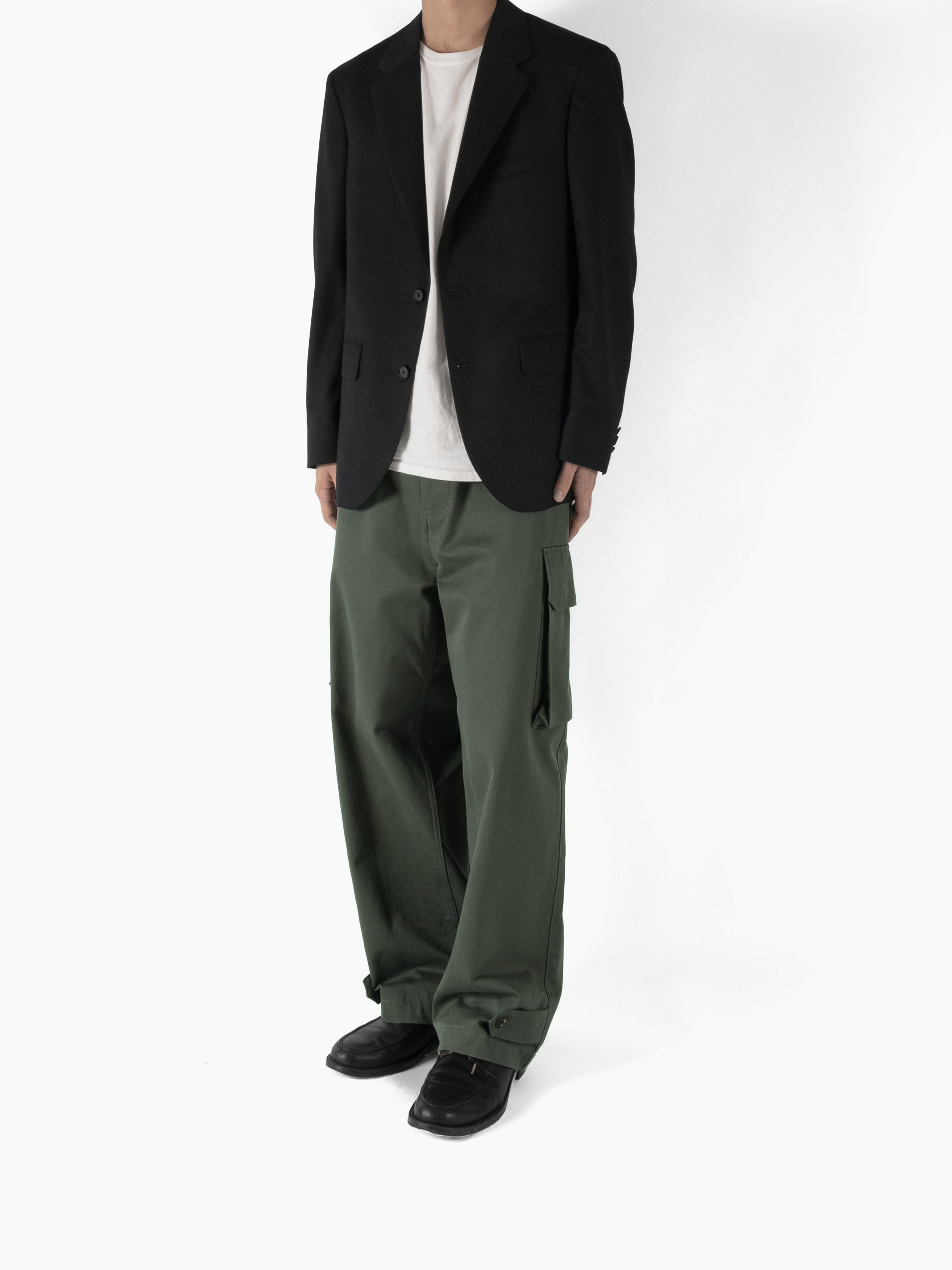 Super130's WORSTED WOOL LIGHT MILLED TAILORED JACKET｜TOP BLACK