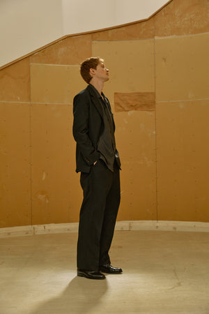 Super130's WORSTED WOOL LIGHT MILLED TAILORED JACKET｜TOP BLACK