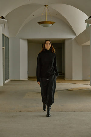 ALASHAN CASHMERE HIGH NECK SWEATER for WOMEN｜BLACK