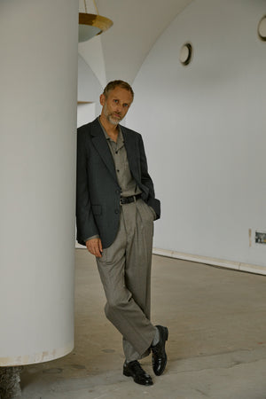 Super130's WORSTED WOOL LIGHT MILLED TAILORED JACKET｜TOP GRAY