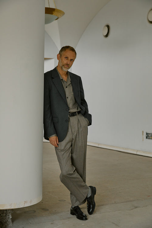 Super130's WORSTED WOOL LIGHT MILLED TAILORED JACKET｜TOP GRAY