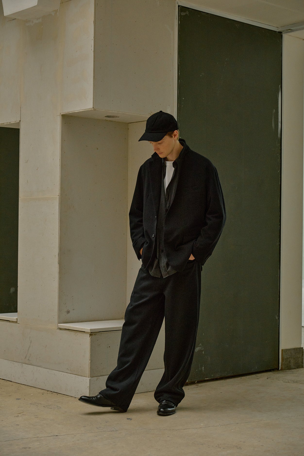 Super140's WOOL SILK NEP OVERSIZED JACKET｜BLACK – Cornier