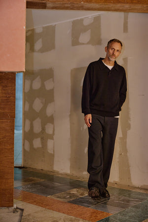 Super170's WOOL KNIT POLO SHIRTS｜BLACK