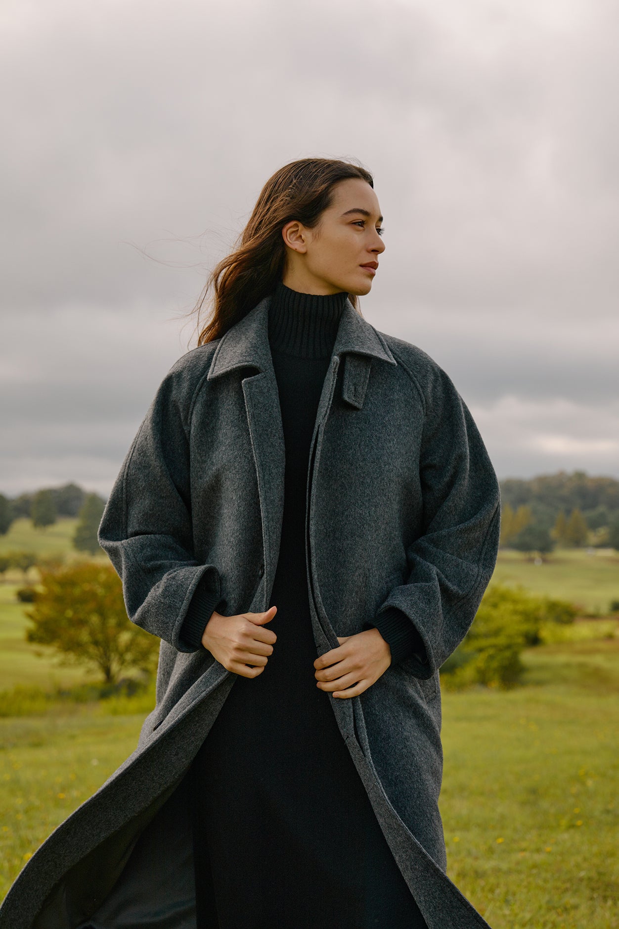 WOOL/CASHMERE MOSSER BALMACAAN COAT for WOMEN｜TOP GRAY – Cornier