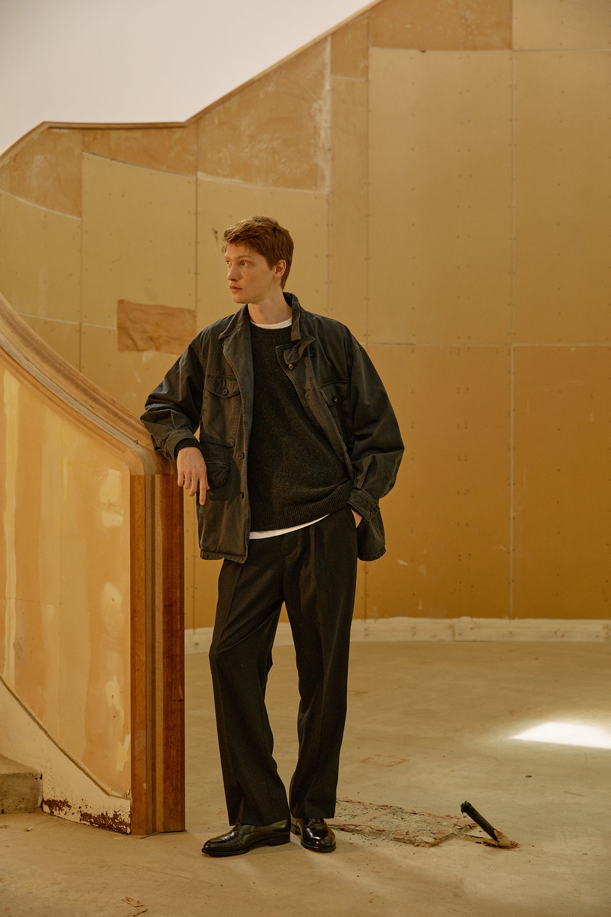GARMENT DYED FINX/ZIMBABWE COTTON TWILL M-43 FIELD JKT｜INK BLACK