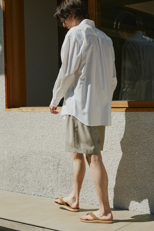 FINX COTTON TWILL REGULAR COLLAR SHIRTS｜WHITE