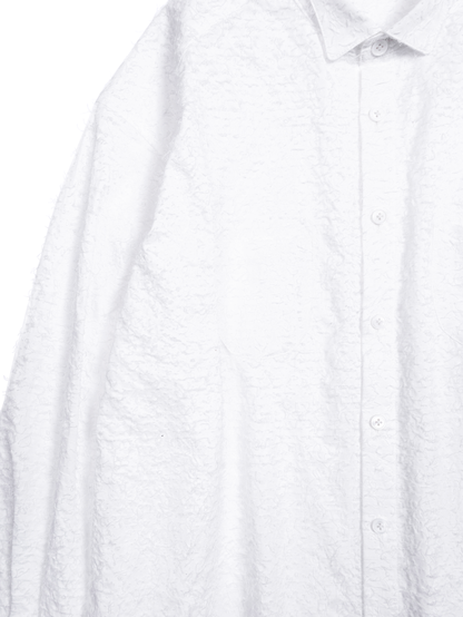FINX COTTON NEEDLE PROCESSING FANCY SHIRTS｜WHITE