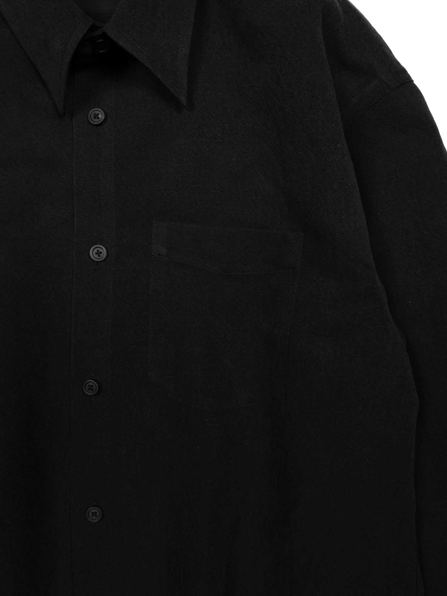 SILK/LINEN FADED GABARDINE SHIRTS｜BLACK