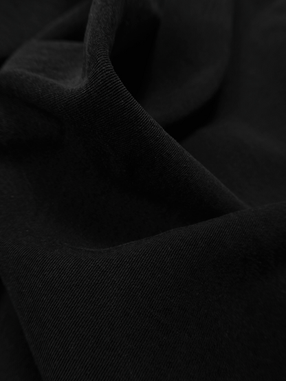 SILK/LINEN FADED GABARDINE SHIRTS｜BLACK