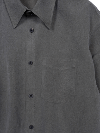 SILK/LINEN FADED GABARDINE SHIRTS｜HAZE GRAY