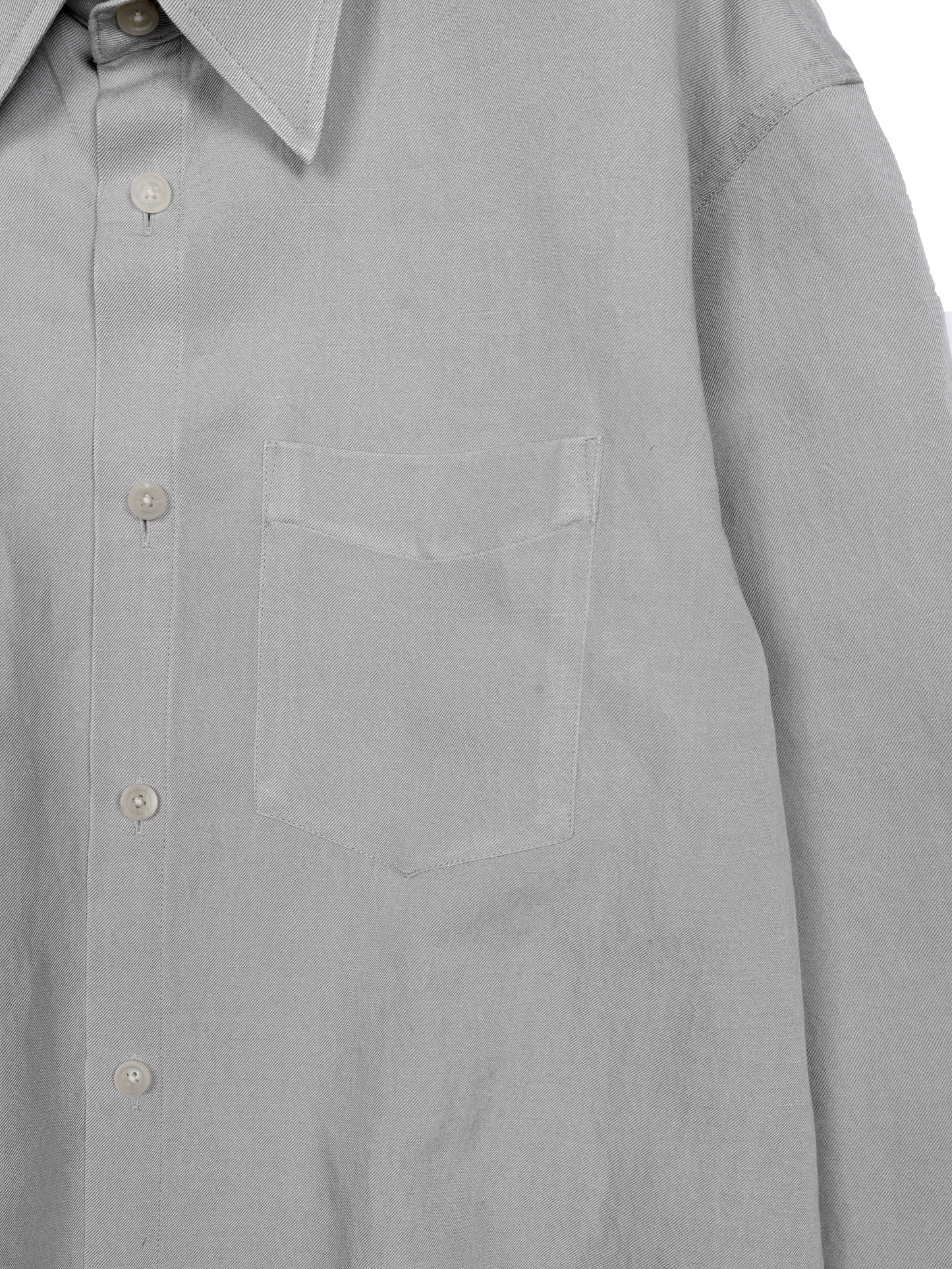 SILK/LINEN FADED GABARDINE SHIRTS｜ICE GRAY
