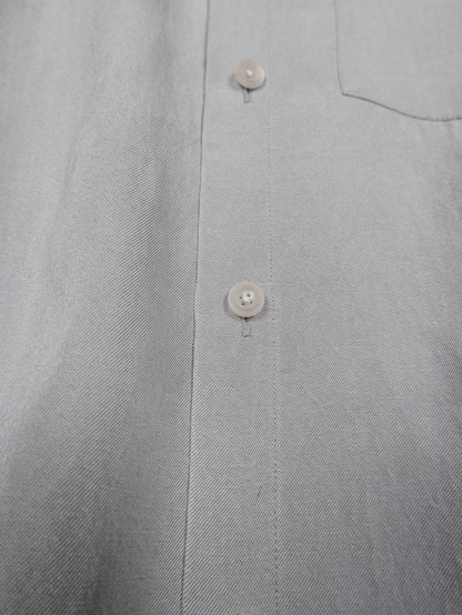SILK/LINEN FADED GABARDINE SHIRTS｜ICE GRAY