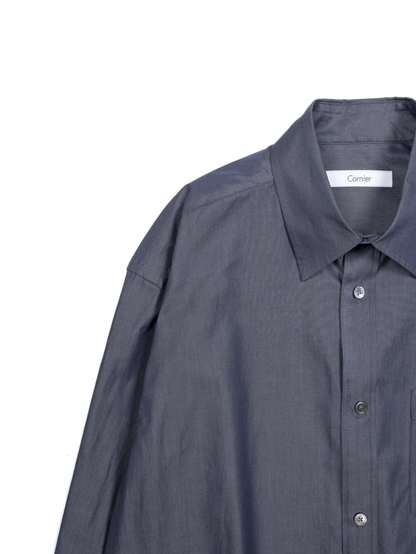 FINX COTTON CHAMBRAY DENIM SHIRTS｜NAVY