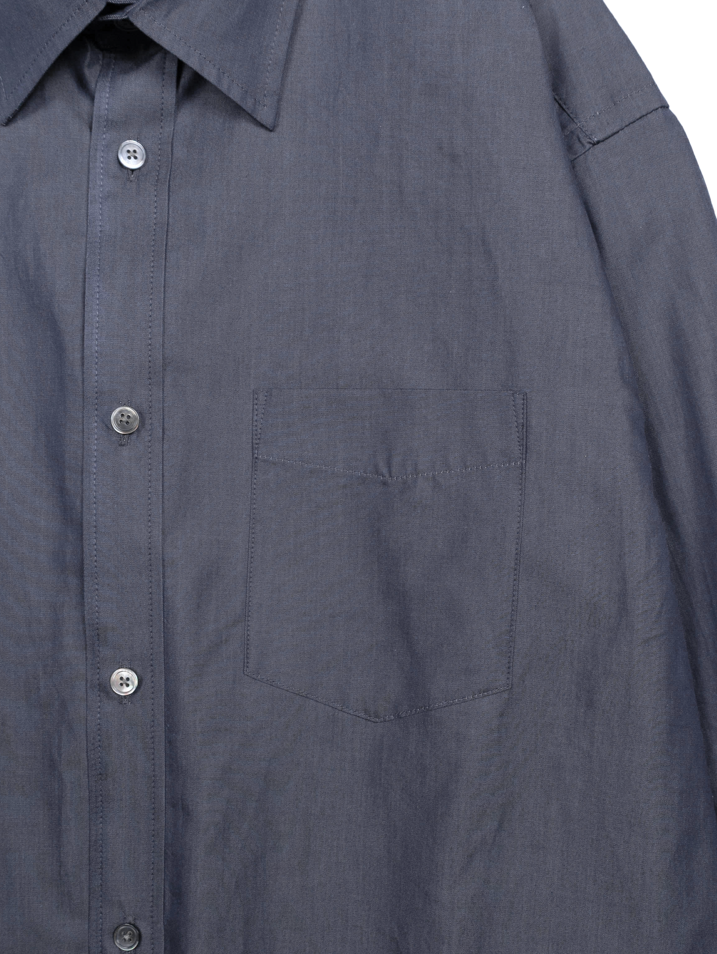 FINX COTTON CHAMBRAY DENIM SHIRTS｜NAVY