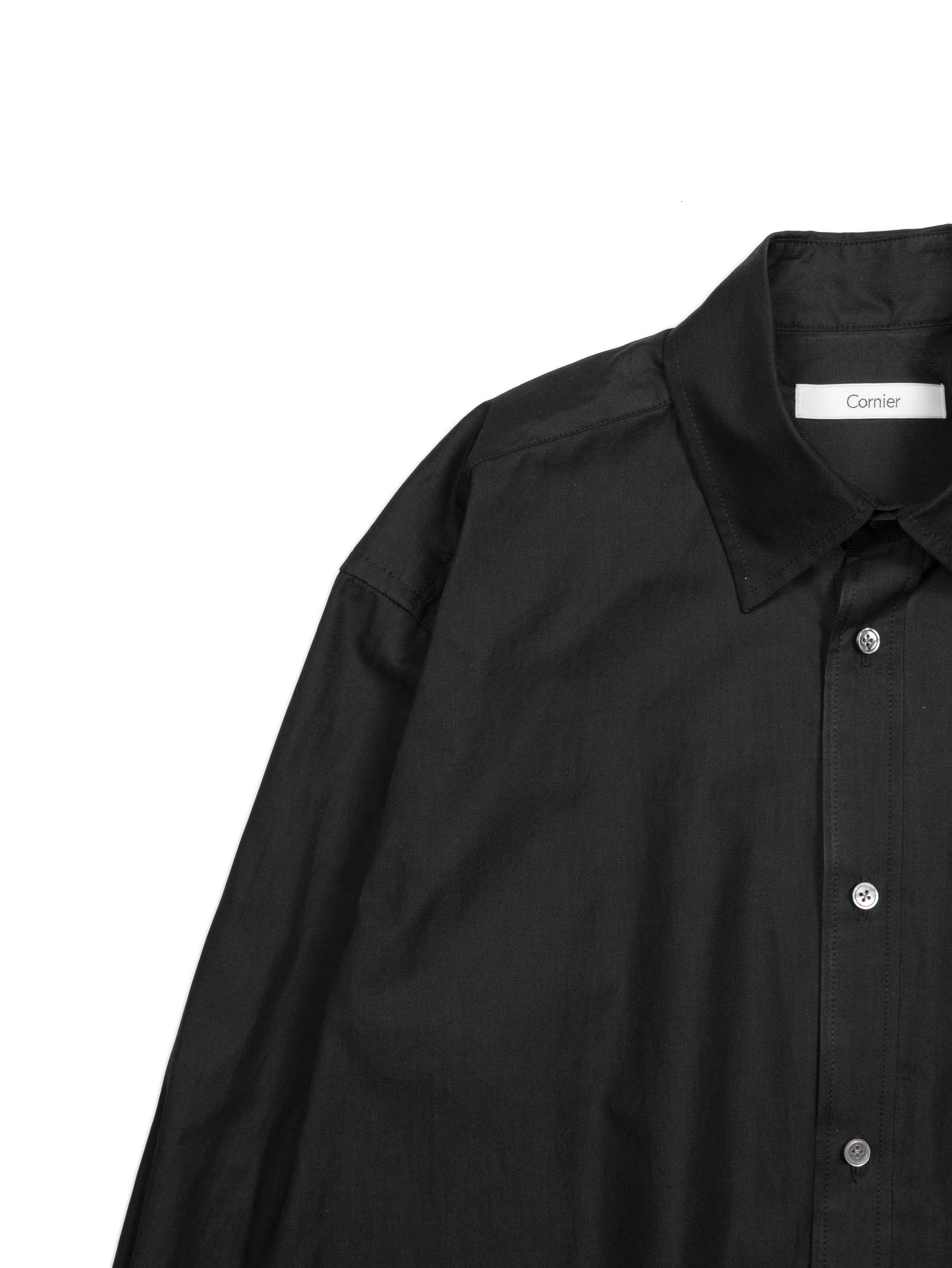 FINX COTTON CHAMBRAY DENIM SHIRTS｜BLACK