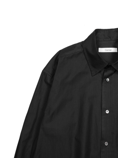 FINX COTTON CHAMBRAY DENIM SHIRTS｜BLACK