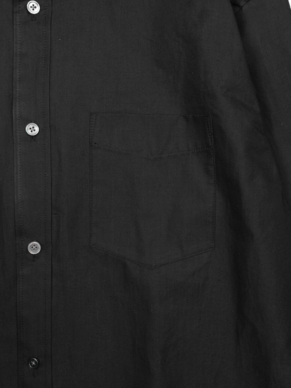 FINX COTTON CHAMBRAY DENIM SHIRTS｜BLACK