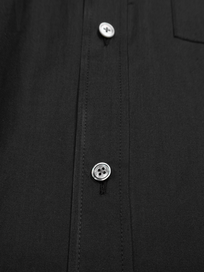 FINX COTTON CHAMBRAY DENIM SHIRTS｜BLACK