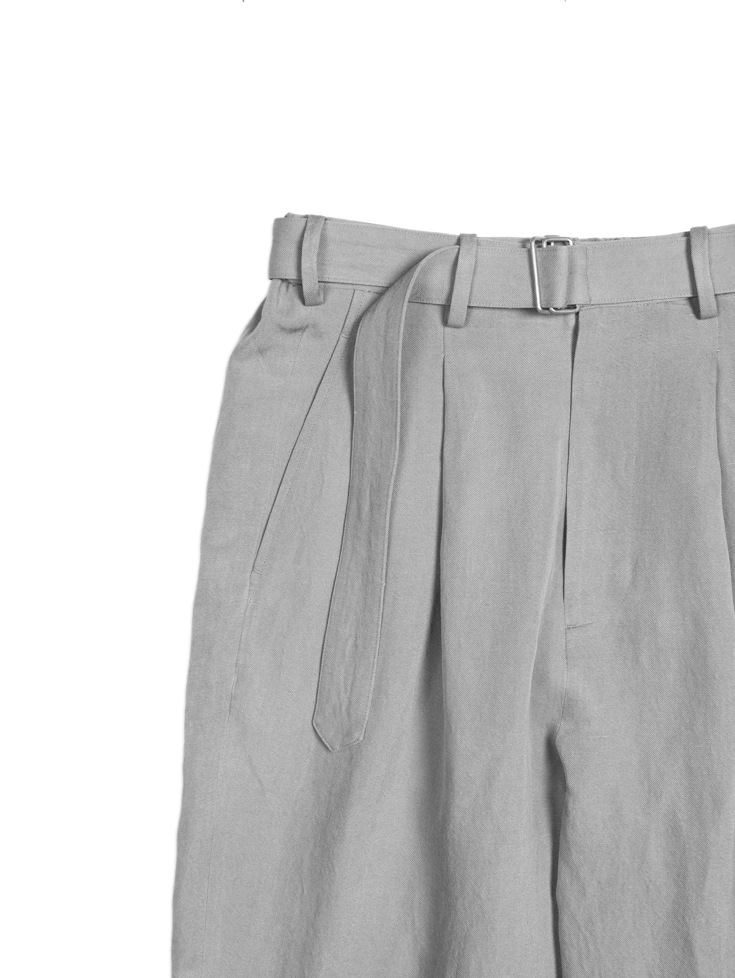 SILK/LINEN FADED GABARDINE PANTS｜ICE GRAY