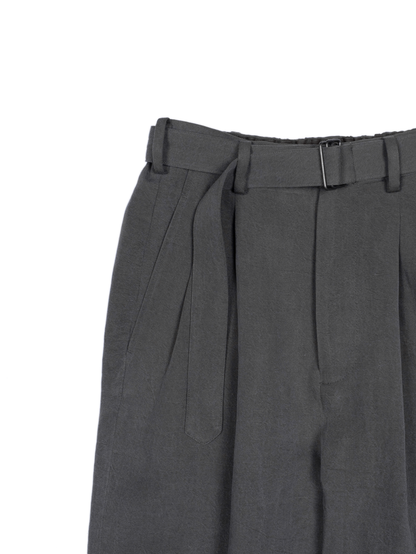 SILK/LINEN FADED GABARDINE PANTS｜HAZE GRAY