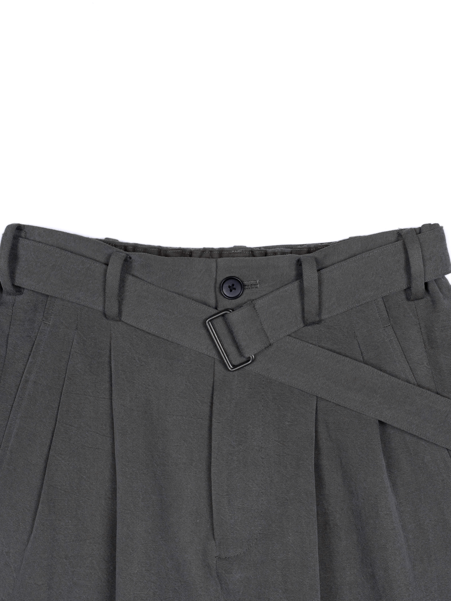 SILK/LINEN FADED GABARDINE PANTS｜HAZE GRAY