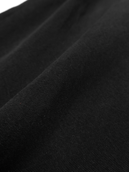SILK/LINEN FADED GABARDINE PANTS｜BLACK