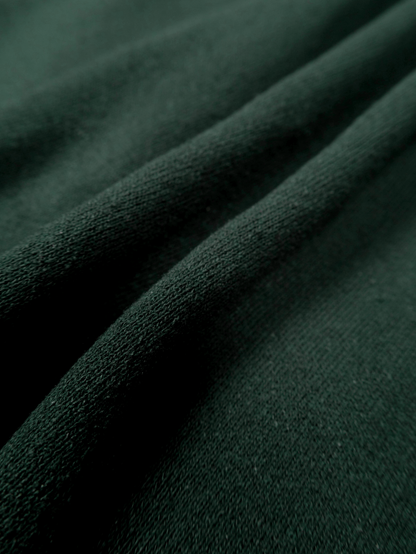 SILK/COTTON LOOPBACK FLEECE HALF ZIP SHIRTS｜GREEN