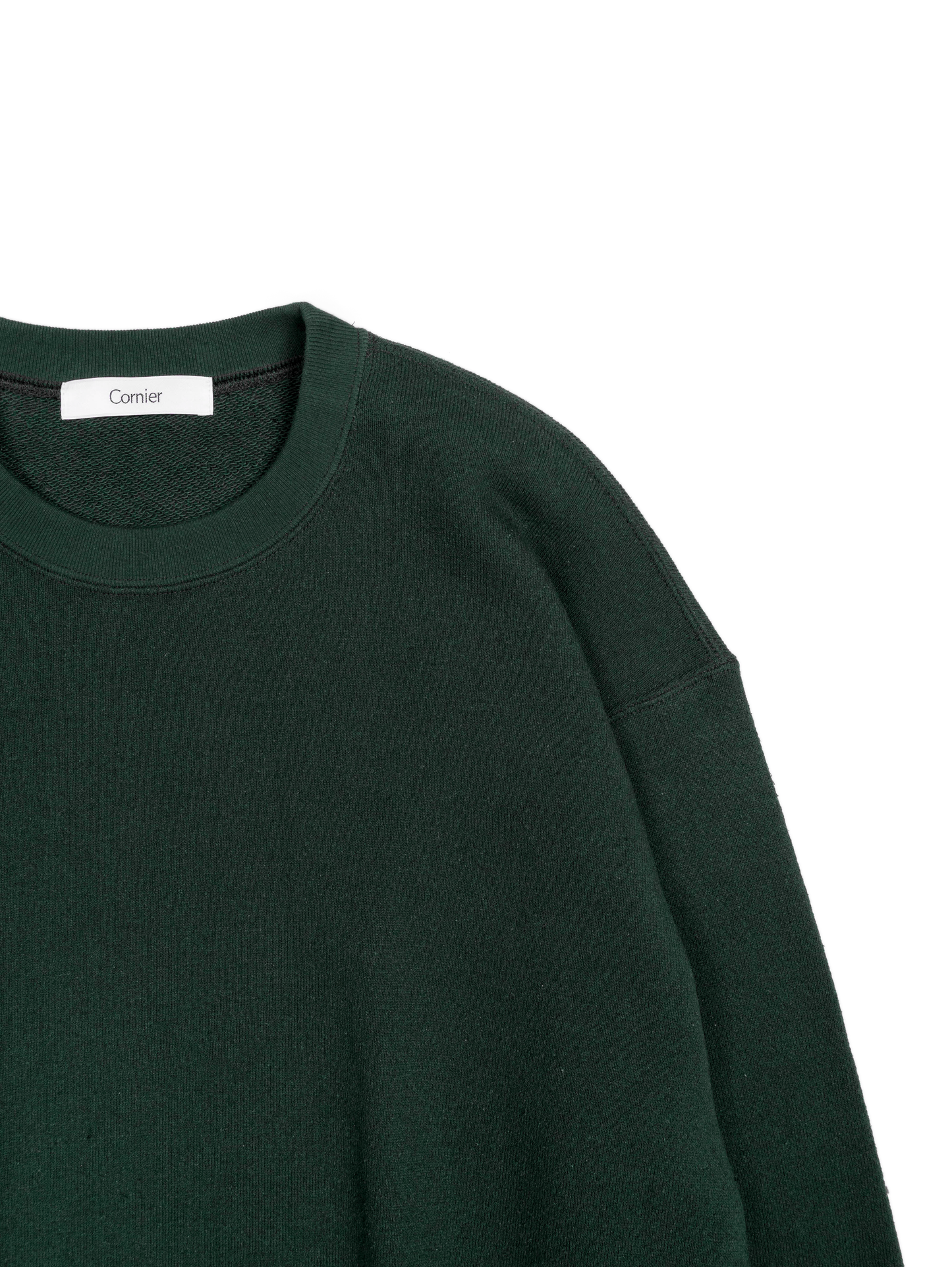 SILK/COTTON LOOPBACK FLEECE SWEAT SHIRTS|GREEN – Cornier SILK/COTTON LOOPBACK FLEECE SWEAT SHIRTS|GREEN – Cornier