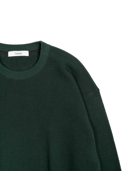 SILK/COTTON LOOPBACK FLEECE SWEAT SHIRTS｜GREEN