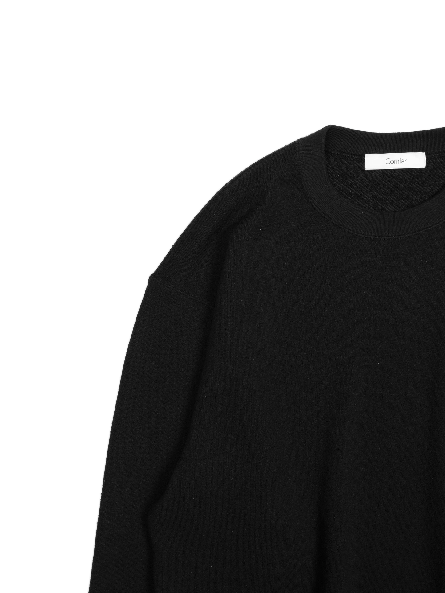 SILK/COTTON LOOPBACK FLEECE SWEAT SHIRTS｜BLACK