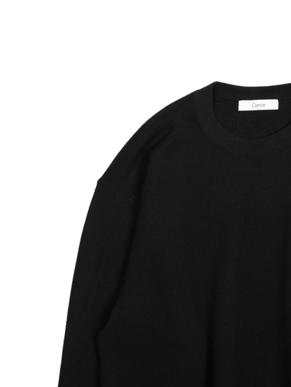 SILK/COTTON LOOPBACK FLEECE SWEAT SHIRTS｜BLACK