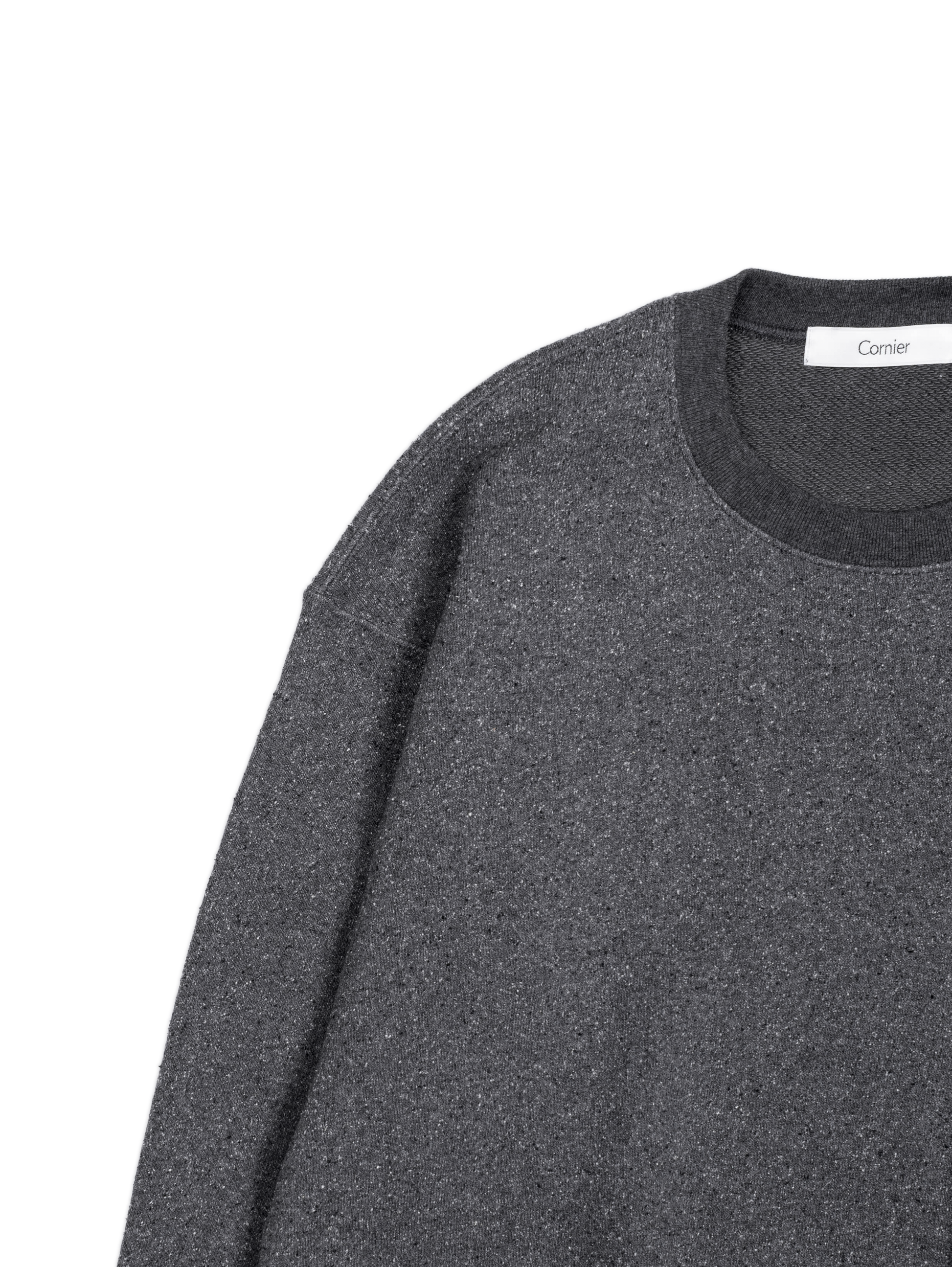 SILK/COTTON LOOPBACK FLEECE SWEAT SHIRTS|TOP GRAY – Cornier SILK/COTTON LOOPBACK FLEECE SWEAT SHIRTS|TOP GRAY – Cornier