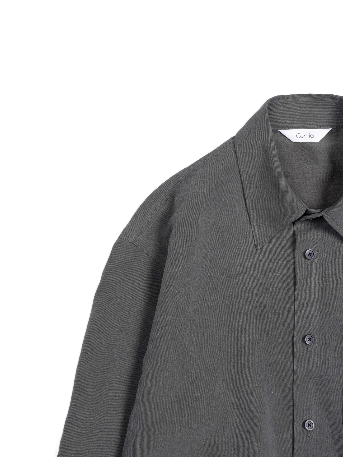 SILK/LINEN FADED GABARDINE SHIRTS｜HAZE GRAY