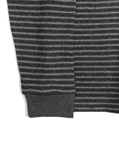 丝绒厚重苔藓缝边POLO衫｜灰色