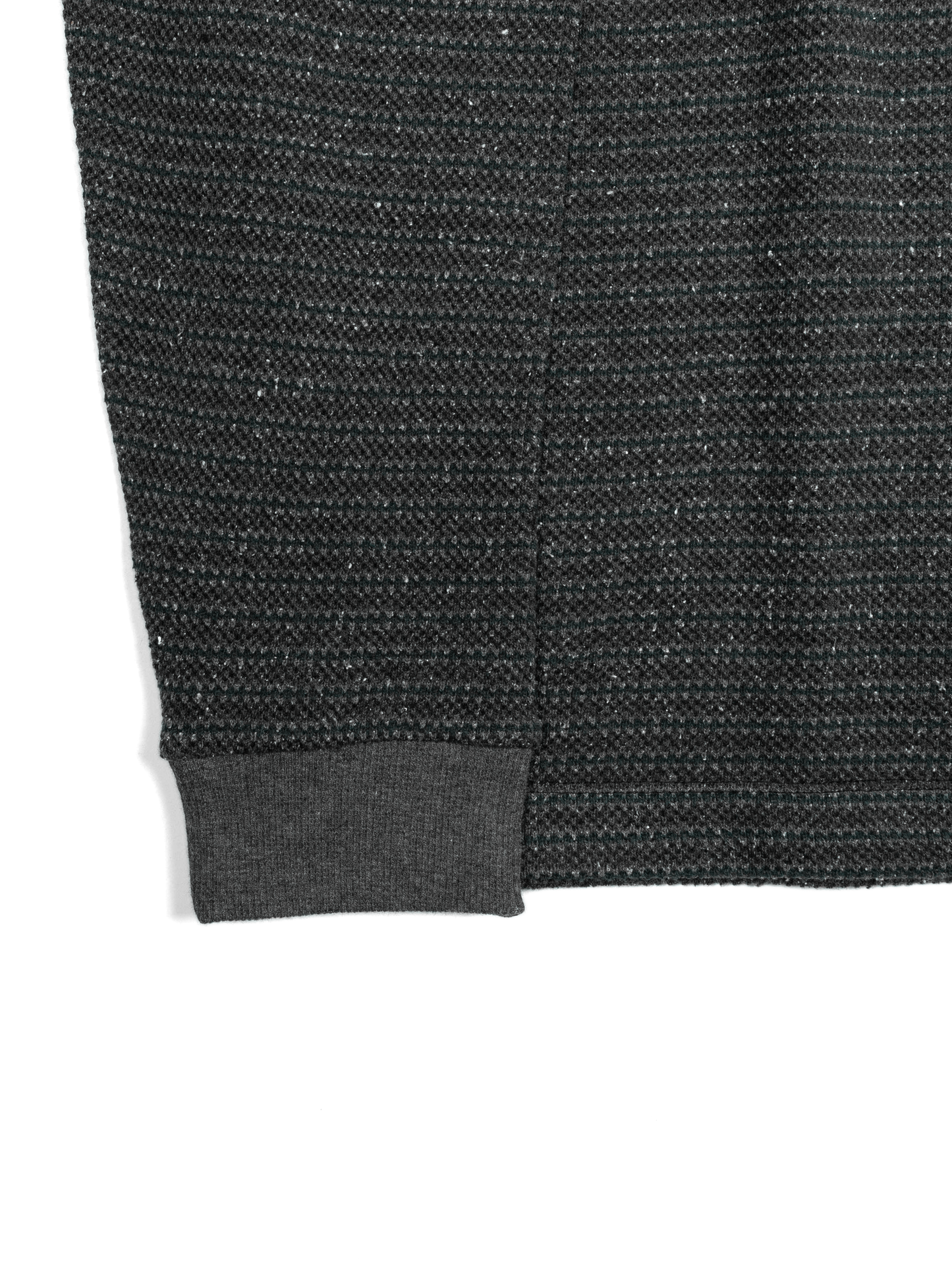 SILK NEP HEAVY MOSS STITCH BORDER POLO SHIRTS｜GREEN