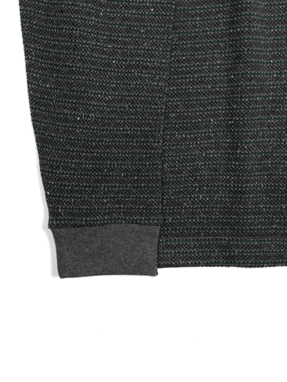 SILK NEP HEAVY MOSS STITCH BORDER POLO SHIRTS｜GREEN