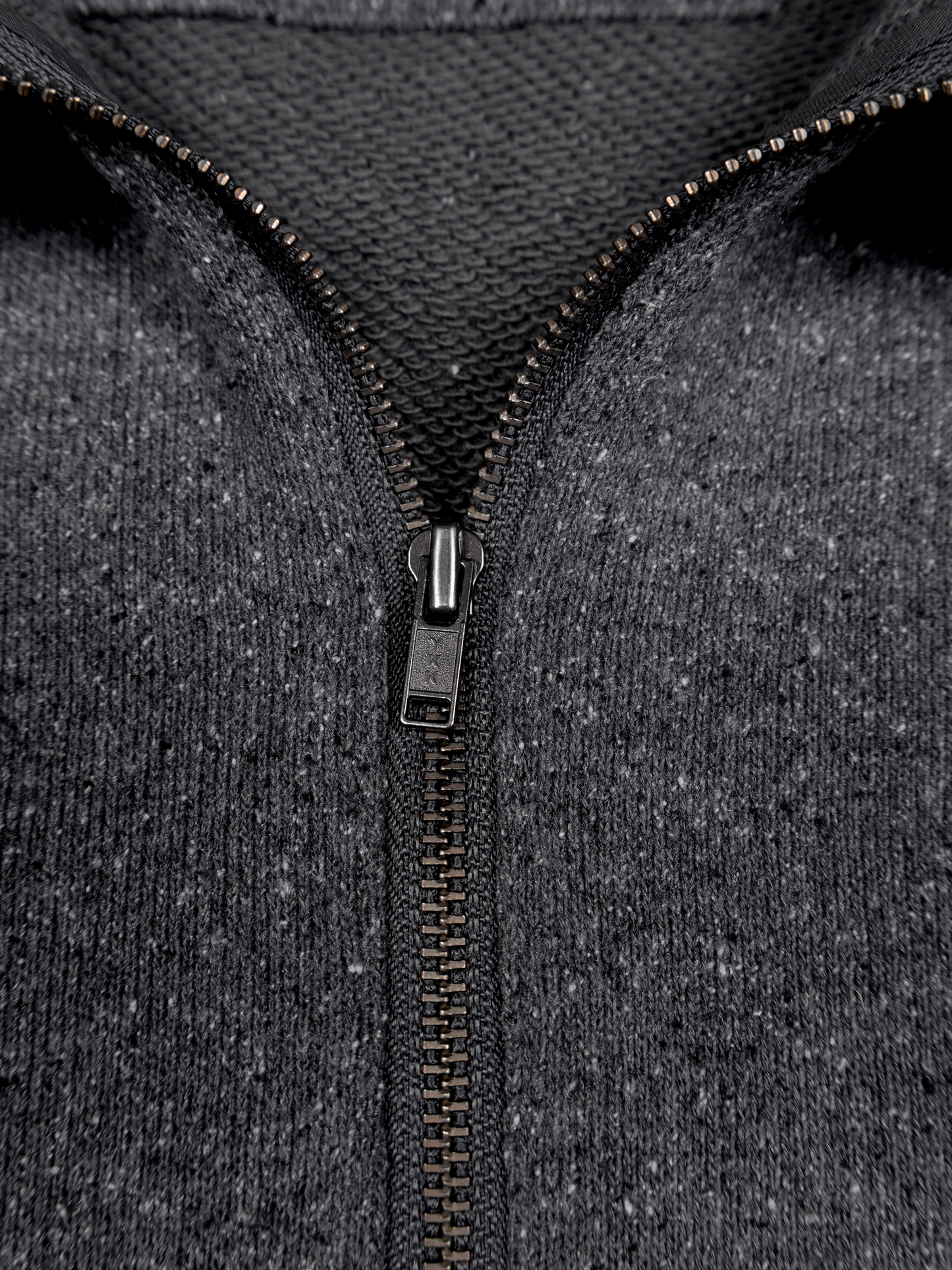 SILK/COTTON LOOPBACK FLEECE HALF ZIP SHIRTS｜TOP GRAY