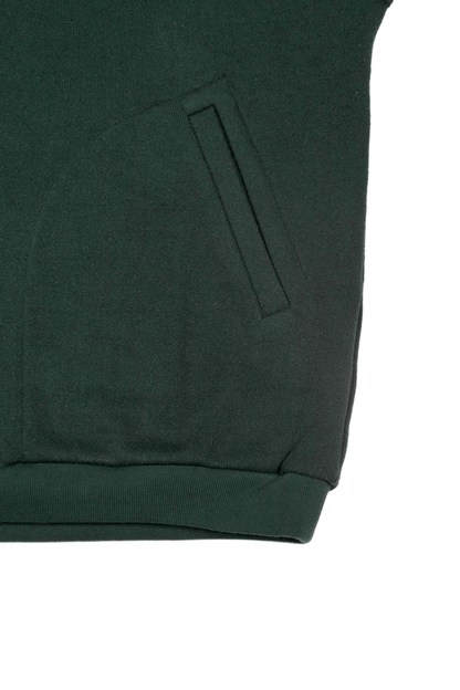 SILK/COTTON LOOPBACK FLEECE HALF ZIP SHIRTS｜GREEN