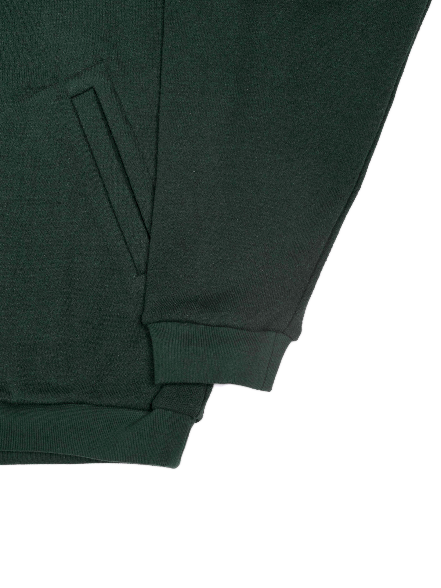 SILK/COTTON LOOPBACK FLEECE HALF ZIP SHIRTS｜GREEN